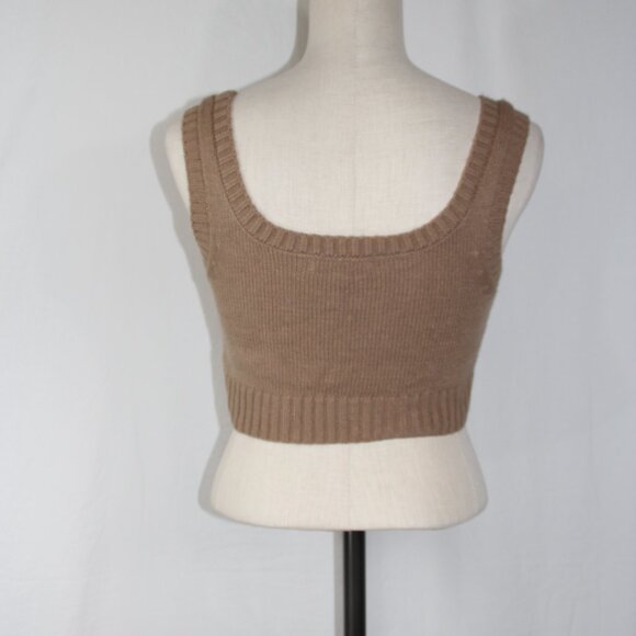 Hazel Moon Women's Cropped Sweater Vest Mushrooms Size M Boho Festival Layered - Picture 4 of 7